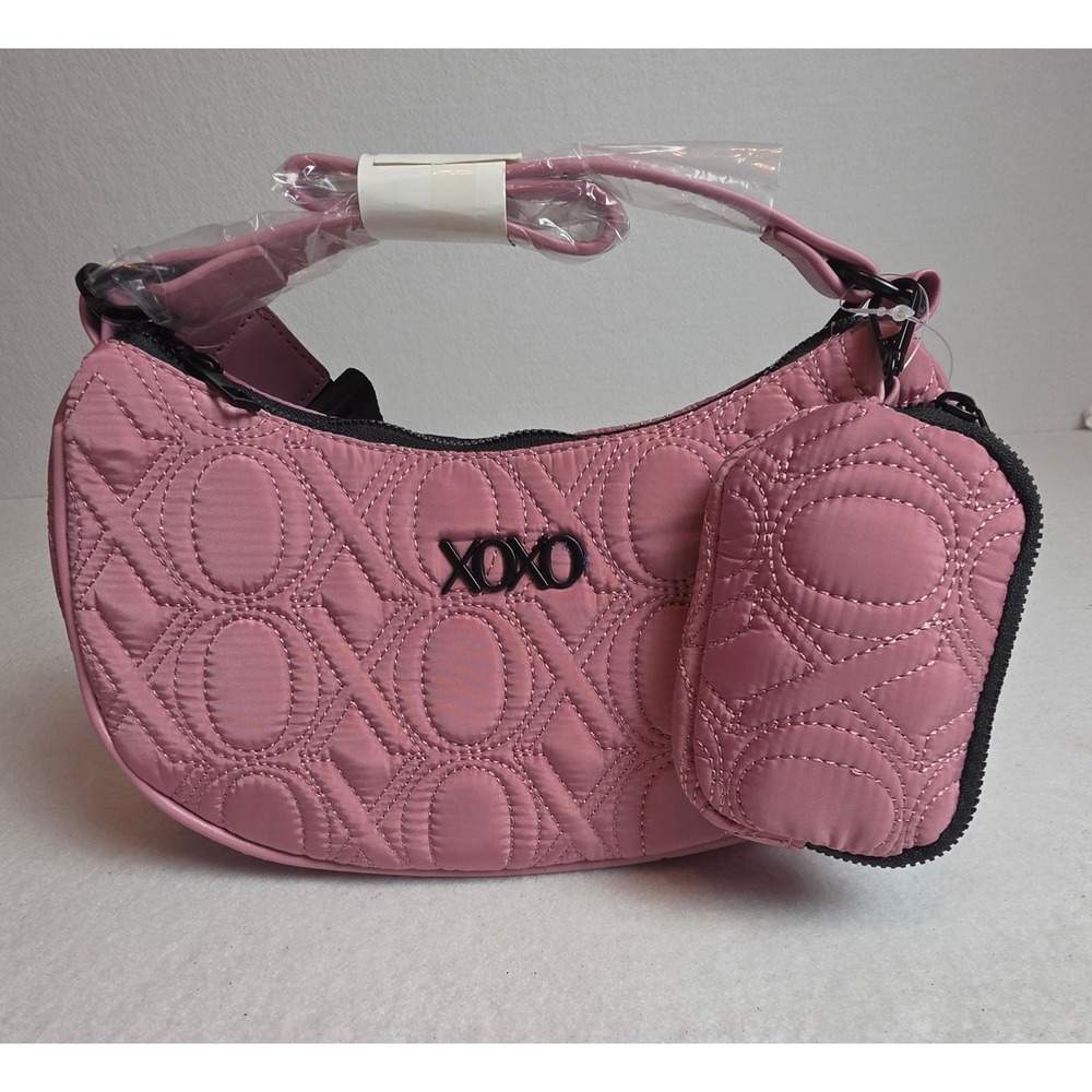 XOXO Pink Quilted Crescent Bag NWT Y2K Style Shoulder Crossbody Purse with Pouch